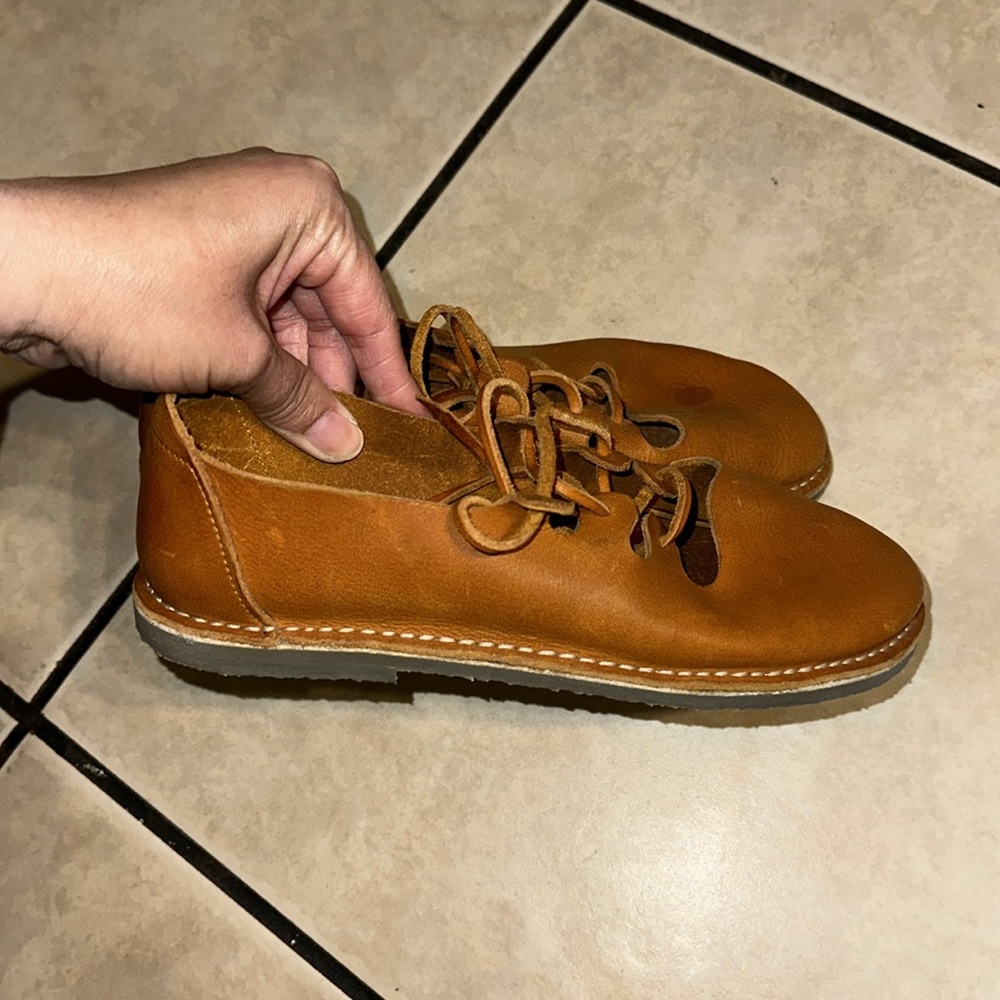 Echtes Leader Leather Lace Up Shoes #7